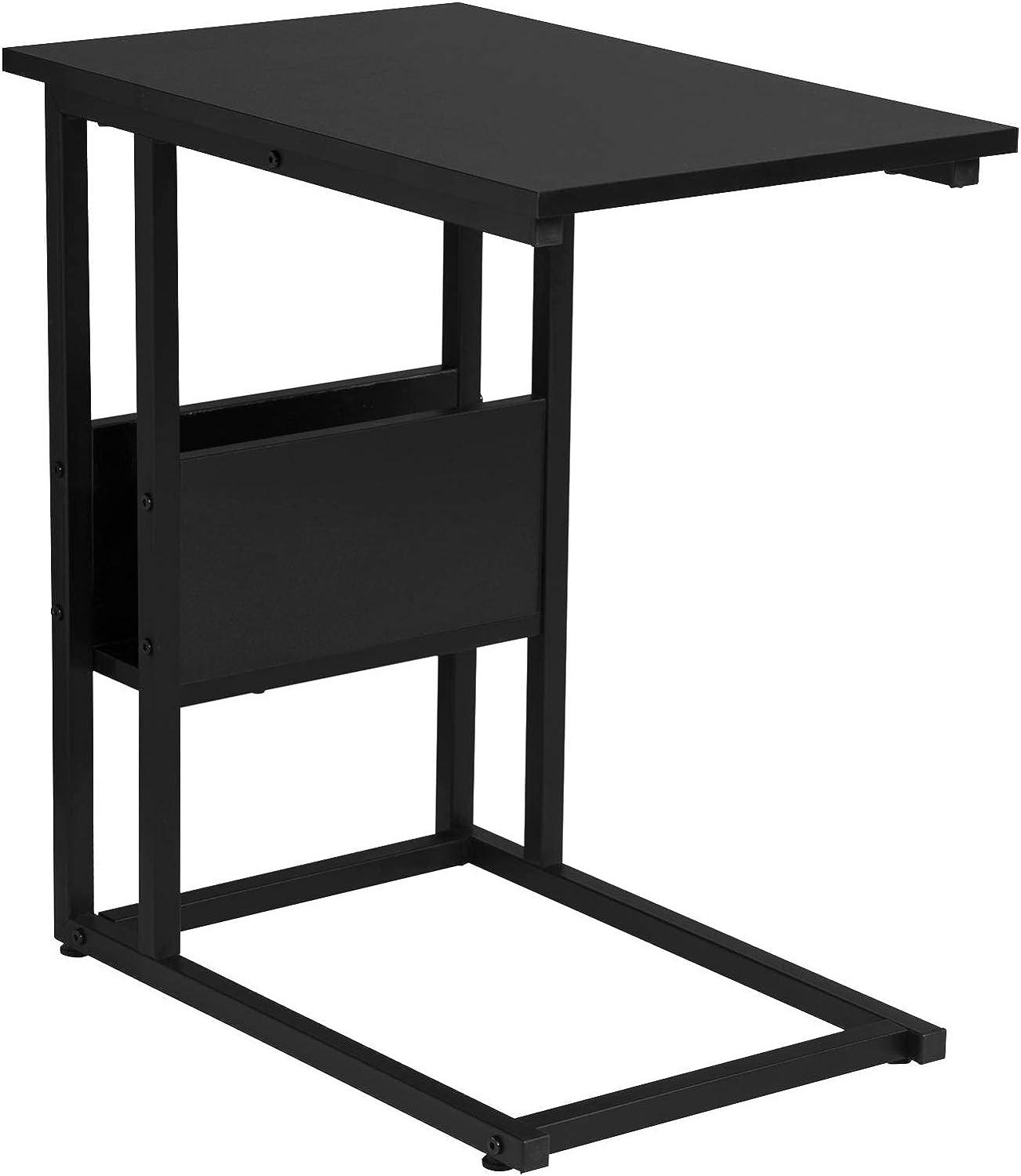 BEISTELLTISCH 55x36x59,5cm(BxTxH), Schwarz - Schwarz, Holzwerkstoff/Metall (36/55/59.5cm) - Woltu