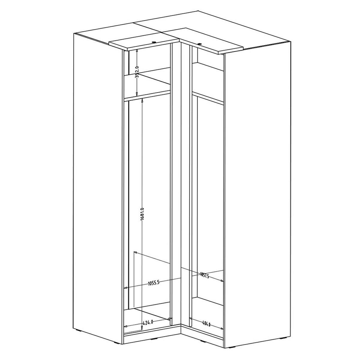 KLEIDERSCHRANK Olmo-83 - Weiß, Holzwerkstoff (109/217/63cm) - Lomado