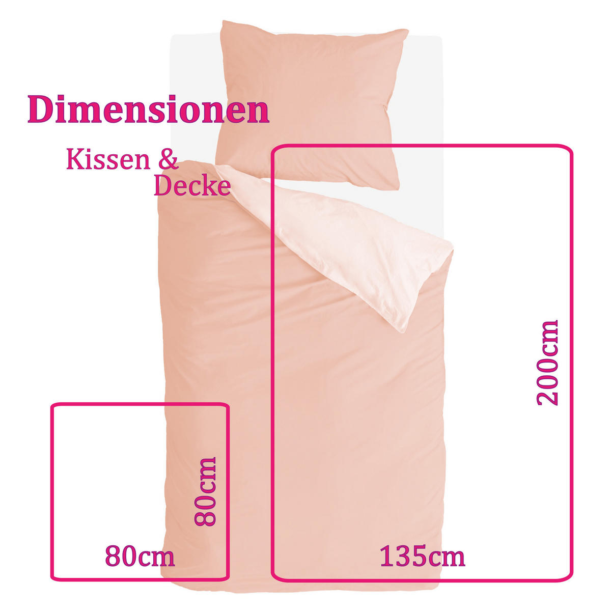 BETTWÄSCHE Byrklund 2-teilig 135x200/80x80cm Side Way Terracotta/White - Terracotta, Naturmaterialien (135/200cm)