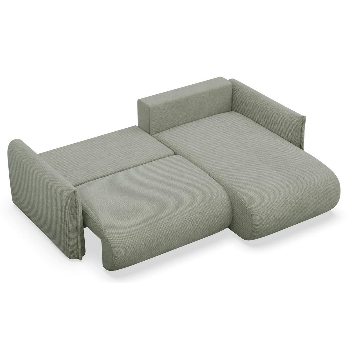 ROHOVÁ SEDAČKA Cushi šalvějově zelená žinylka - černá/světle zelená, textil/plast (183/252cm) - Selsey