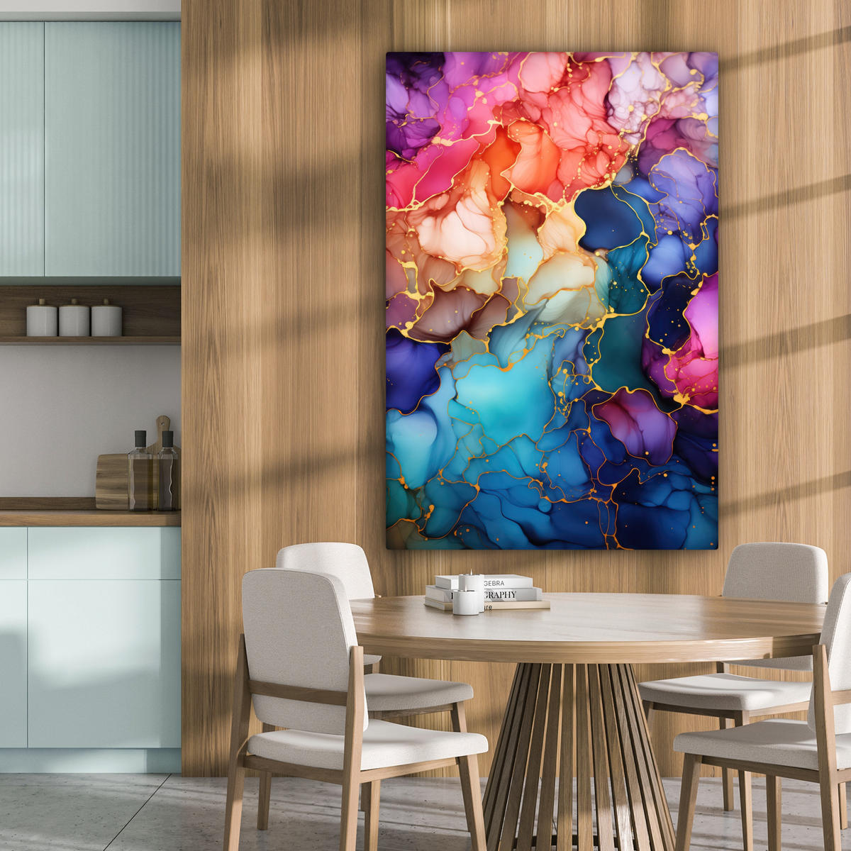 LEINWANDBILD Marmor - Bunt - Abstrakt 80x120 cm - Multicolor, Textil (80/120cm) - MuchoWow