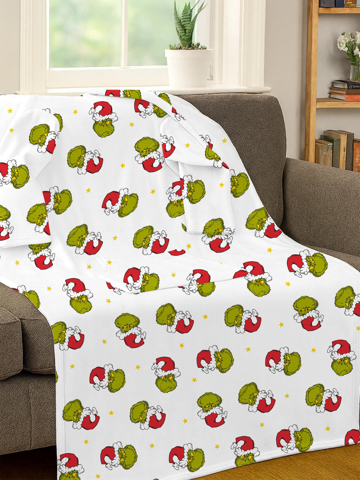 KUSCHELDECKE The Grinch TV Decke mit Ärmeln und Taschen Weiß 130 x 170 cm - Weiß, Textil (130/170cm) - United Labels