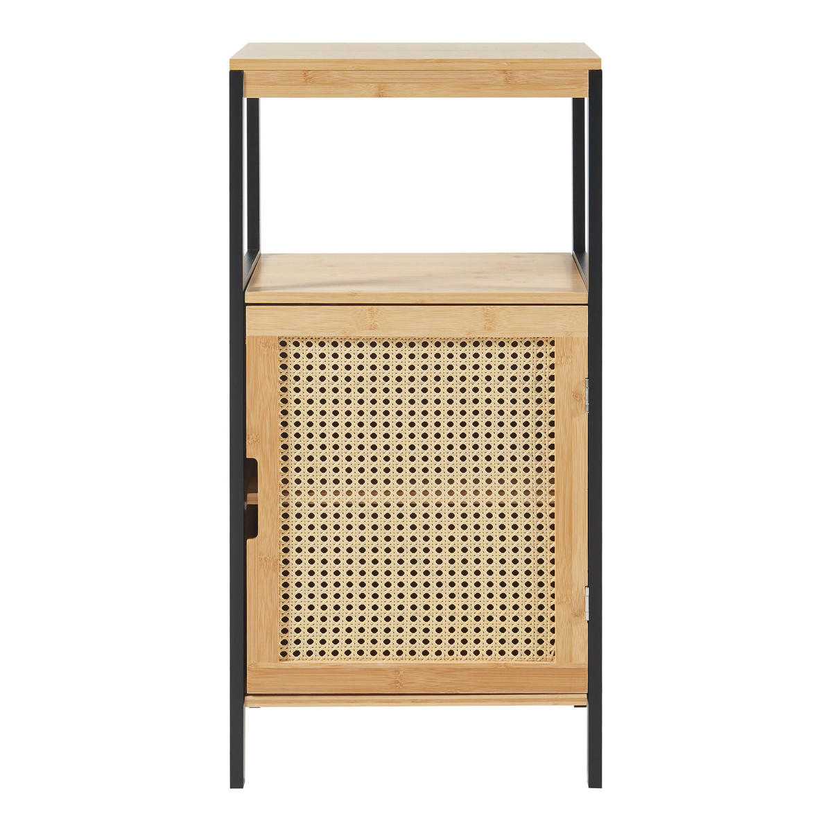 BADEZIMMERSCHRANK Tervola - Schwarz/Naturfarben, Naturmaterialien/Holzwerkstoff (40/80/35cm) - [en.casa]