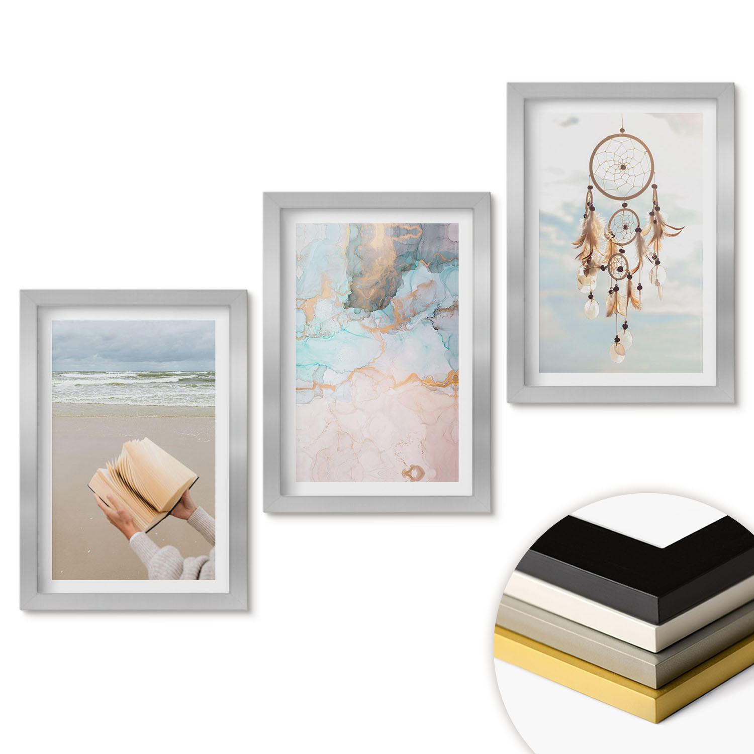 ArtPrintCave Wandbilder Silber 20x30 cm