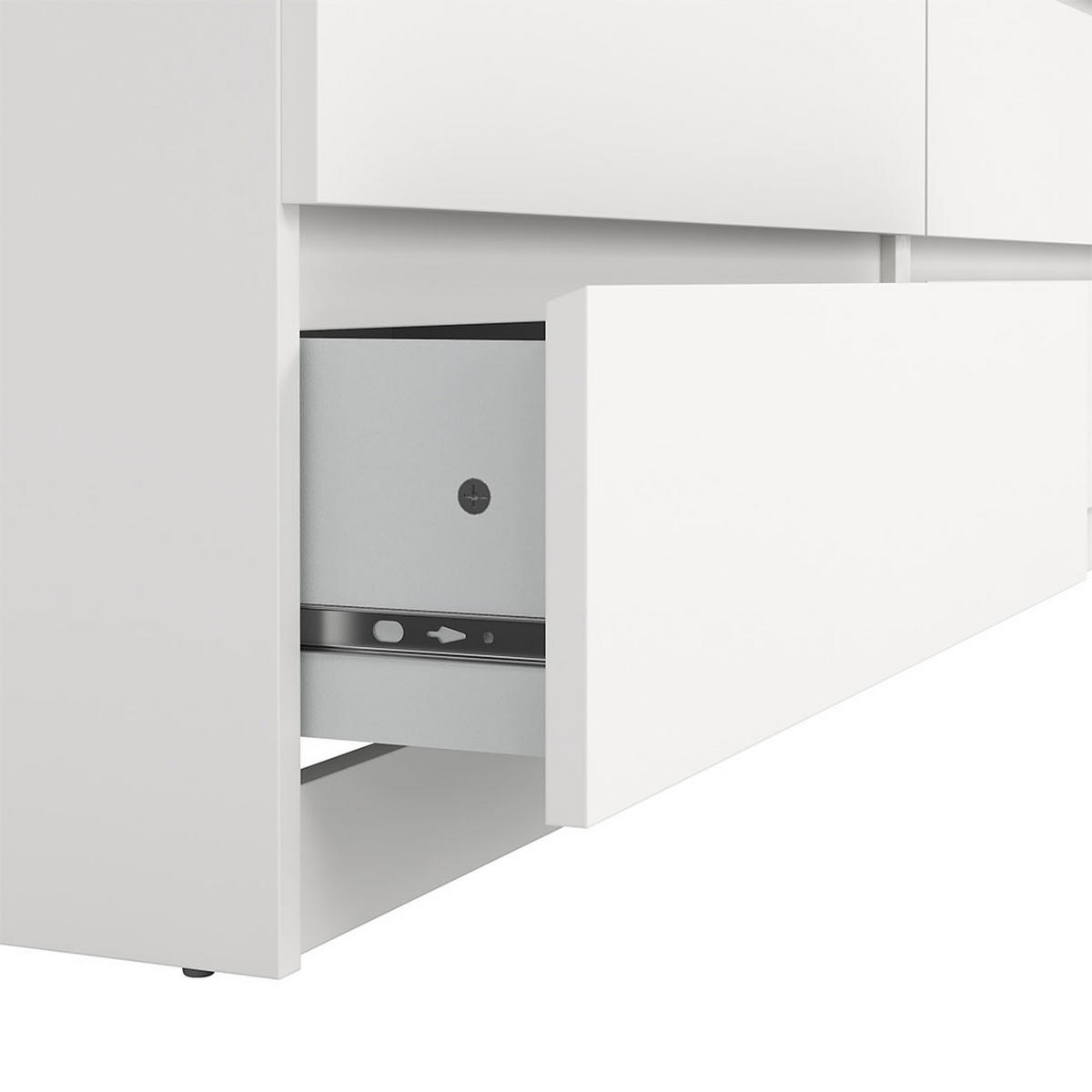 KOMMODE, Naia, Weiß, Holzwerkstoff, 154 x 50 x 71 cm - Weiß, Holzwerkstoff (154/71/50cm) - ebuy24