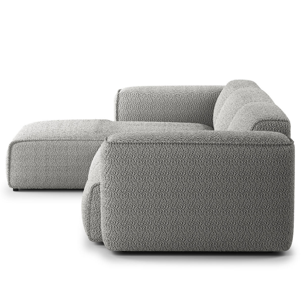 3-SITZER ECKSOFA mit Longchair - Schwarz/Grau, Kunststoff/Textil (284/173cm) - home24