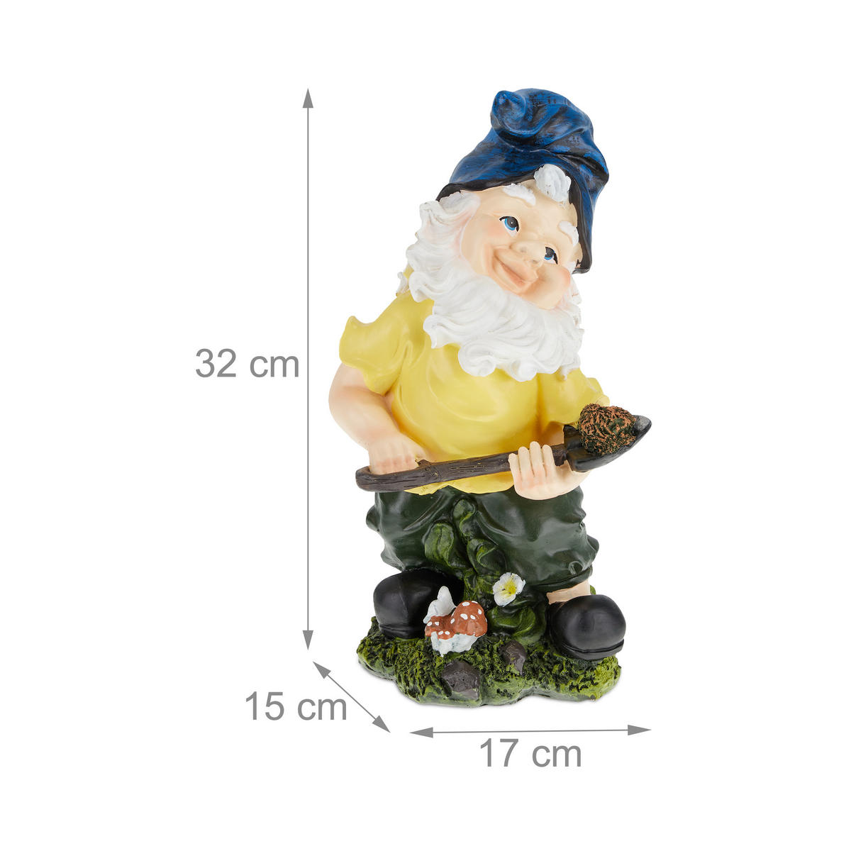 GARTENZWERG - Multicolor, Kunststoff (17/32/15cm) - Relaxdays