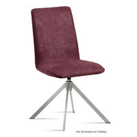 ESSZIMMERSTUHL drehbar (6er-Set) Dozene 47x92x60 Edelstahl/Marsala - Edelstahlfarben/Brombeere, Kunststoff (60/92/47cm) - 58aufmkessel