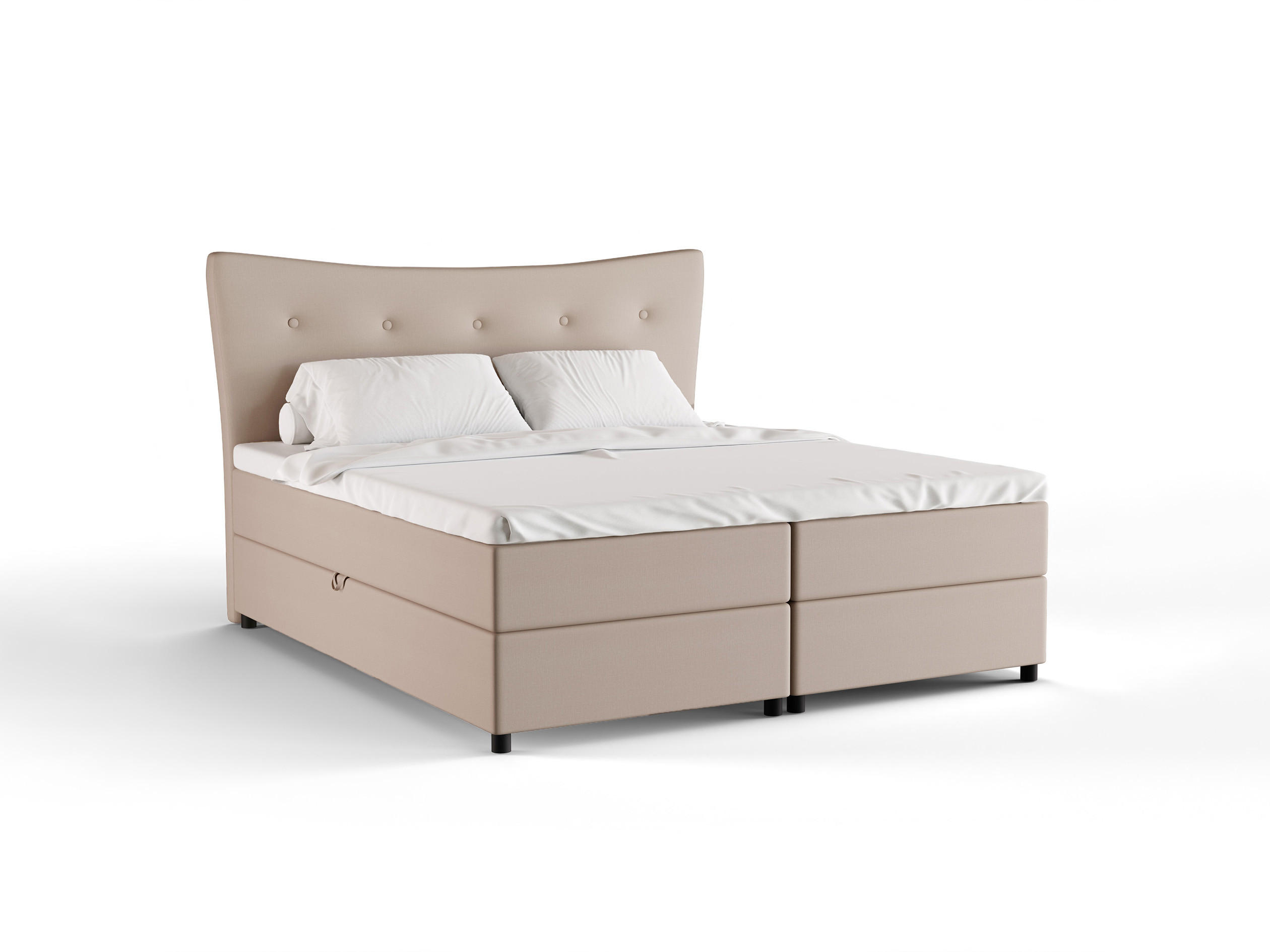 BOXBETT Nevada 180 x 200 cm Doppelbett mit hochwertiger Bonell-Matratze und Topper - cappuccino - Cappuccino, Holz (180/200cm) - Panda Möbel