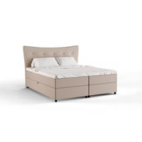 BOXBETT Nevada 180 x 200 cm Doppelbett mit hochwertiger Bonell-Matratze und Topper - cappuccino - Cappuccino, Holz (180/200cm) - Panda Möbel
