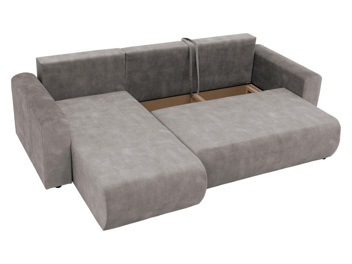 ECKSOFA Eliwo - Creme/Schwarz, Holz/Textil (252/158cm) - MIRJAN24