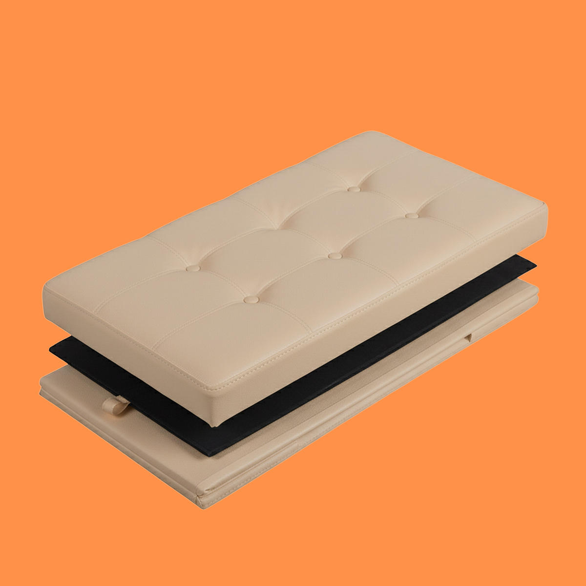 SITZBANK - Beige, Holzwerkstoff/Kunststoff (76/38/38cm) - Relaxdays