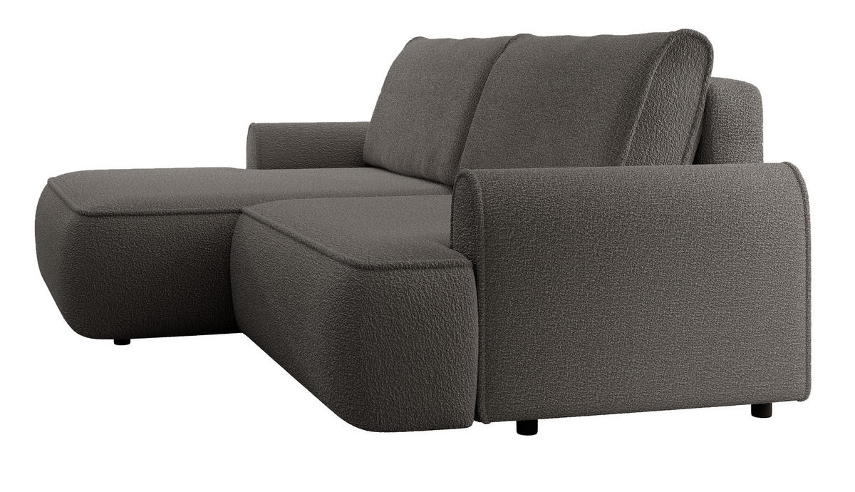 ECKSOFA 250 cm Mareno mit Bettkasten, Schlaffunktion, Links, Dunkelgrau - Dunkelgrau, Holz (250/146cm) - Emporius