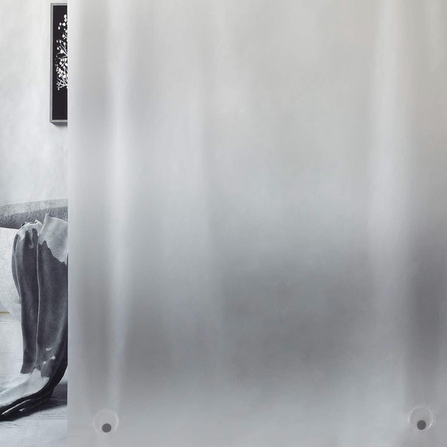 DUSCHVORHANG mattglasartig 120 x 180 cm - Transparent, Kunststoff (120/180cm)
