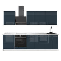 CHICINETĂ Fame-Line, Albastru închis înalt lucios/Alb, 280 cm, AP Marmură - alb/albastru închis, compozit lemnos (280/206.8/60cm) - Vicco