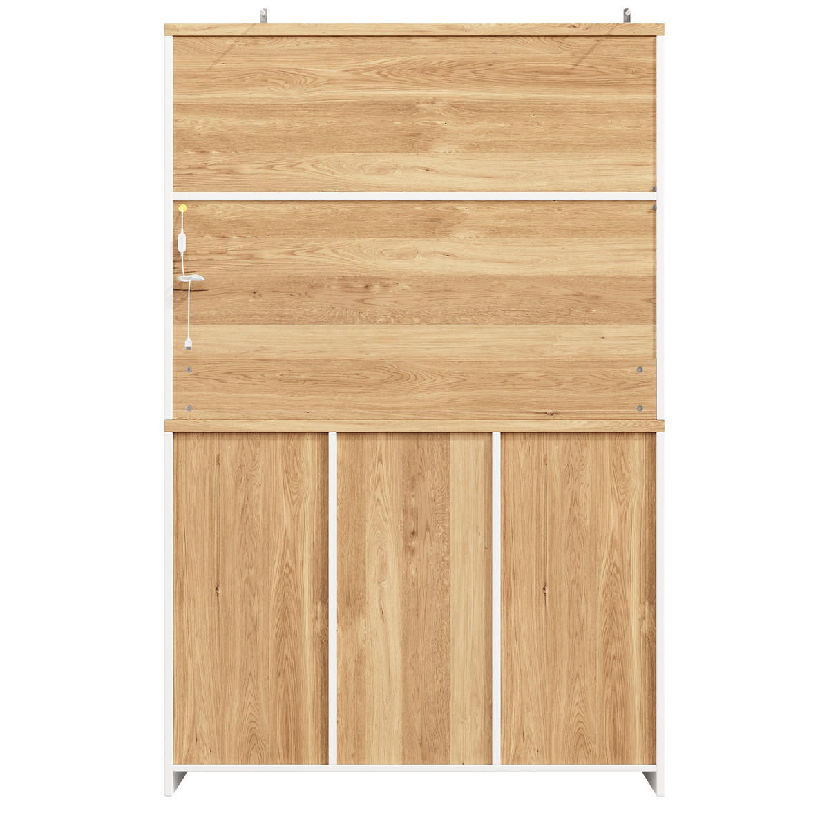 GESCHIRRSCHRANK aus MDF+Glas 120x40x188cm in Weiß mit LED-Leiste - Weiß, Holzwerkstoff (120/188/40cm) - Modfu