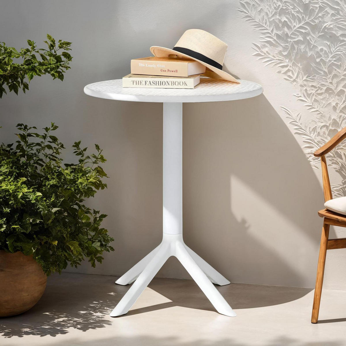 GARTENTISCH LUZ weiß - Weiß, Kunststoff (60/60/76cm) - IDIMEX