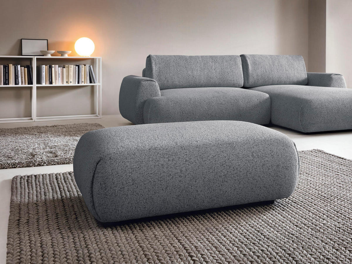 SITZPOUF POCKET Grau 113x70x43 cm - Grau, Textil (113/43/70cm) - FURNLUX