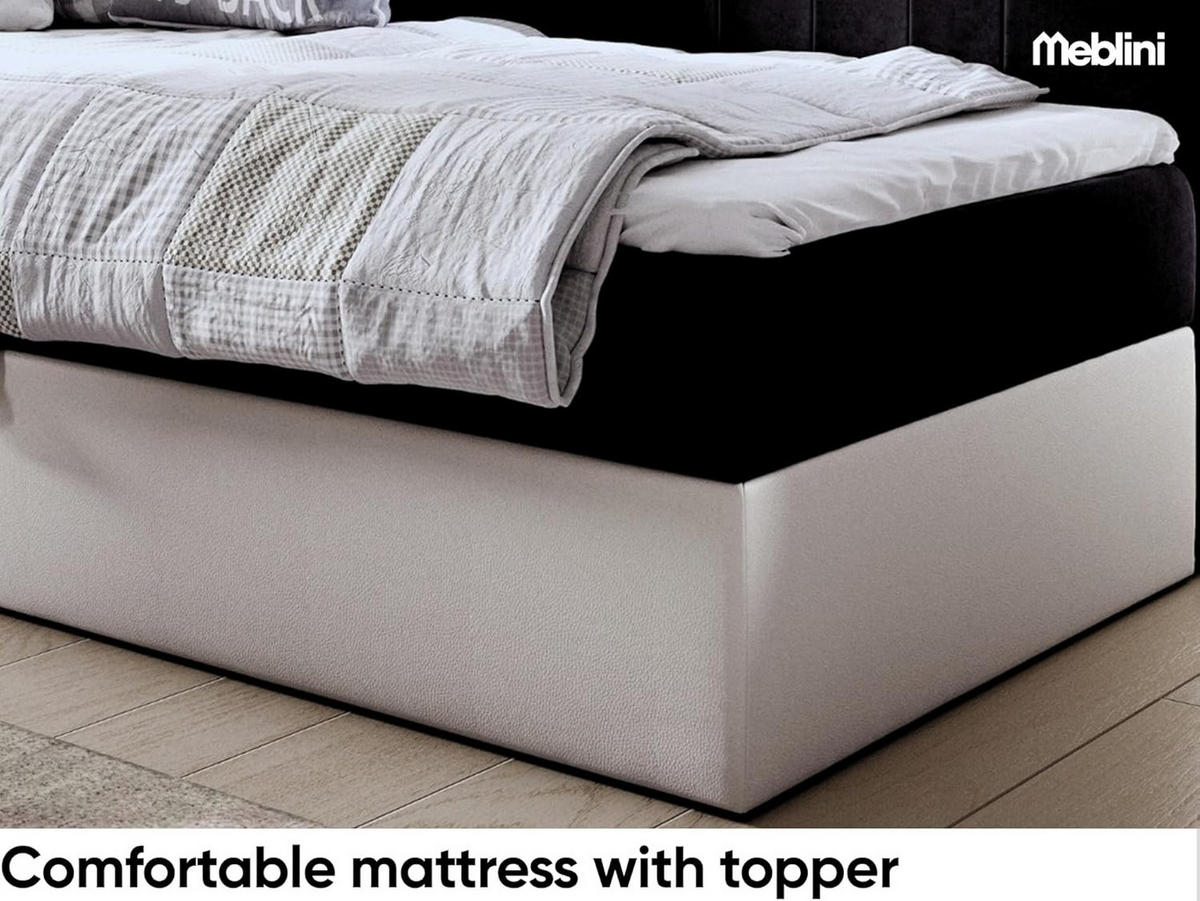 KINDERBETT GARETH 2 - Schwarz/Weiß, Holzwerkstoff (101/201cm) - Meblini