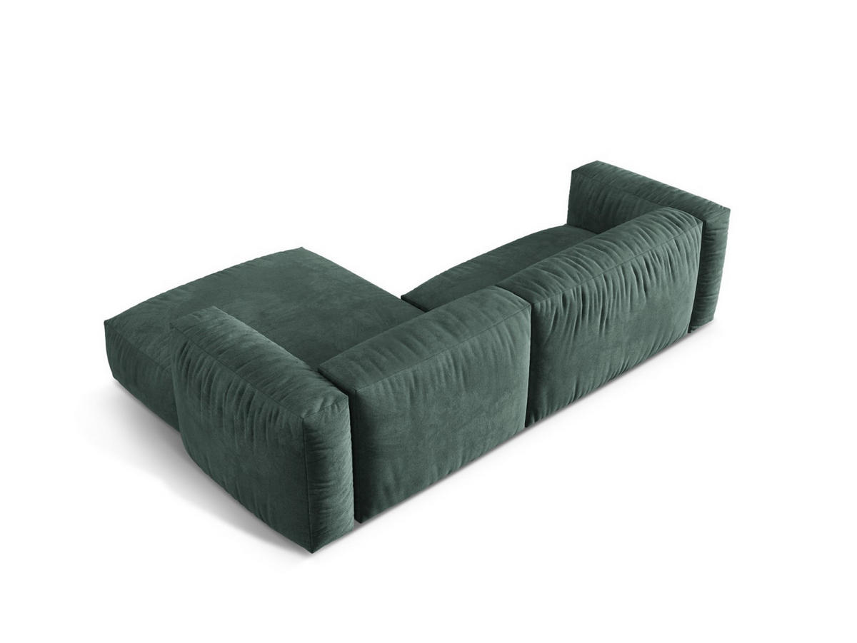 ECKSOFA modular rechts Martina aus Samt petrol 2 Sitzplätze - Salbeigrün, Textil (176/283cm) - Micadoni