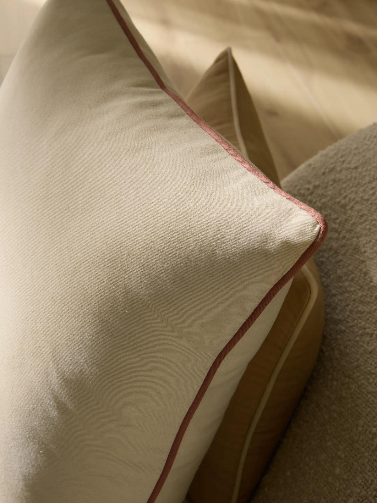KISSEN Ines Cream/Terracotta 45/45 cm - Terracotta/Creme, Textil (45/45/15cm) - benuta