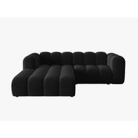 ECKSOFA modular links Lupine aus Samt schwarz 3 Sitzplätze - Schwarz, Textil (177/230cm) - Micadoni