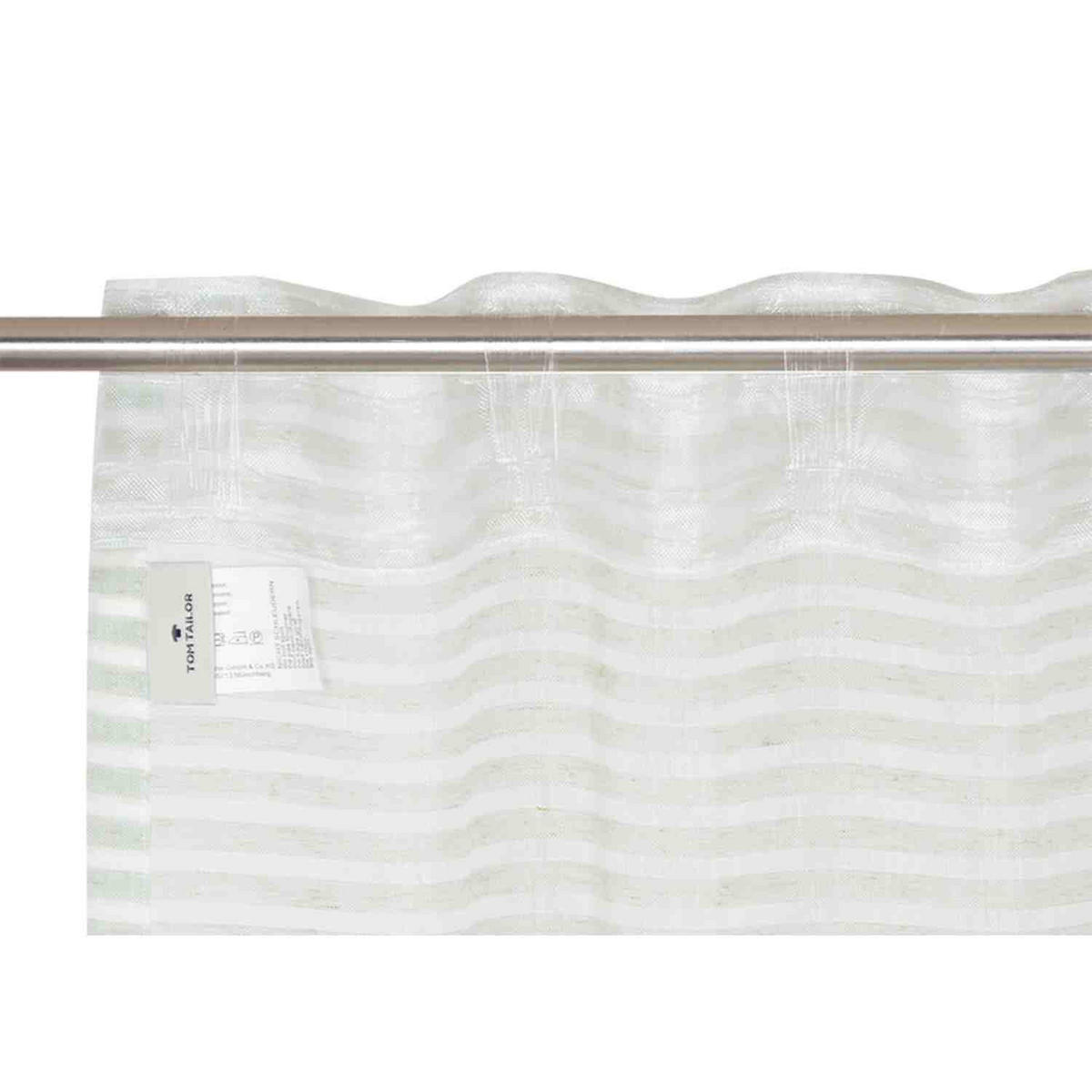 SCHLAUFENSCHAL MIT ZEITLOSEN STREIFEN NATURAL STRIPE transparent - Mintgrün, Textil (130/0.5/250cm) - Tom Tailor