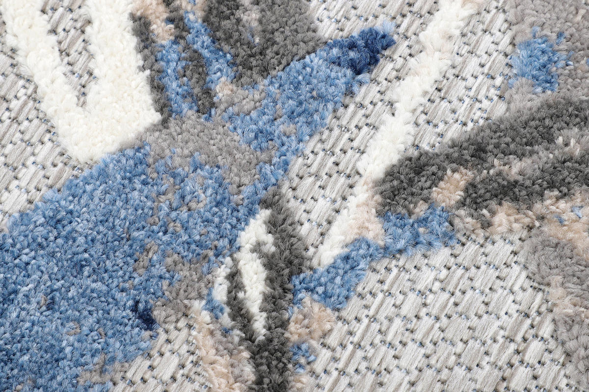 TEPPICH PATIO rund Blaugrau 240/240 cm - Blaugrau, Textil (240/240cm) - Tapiso