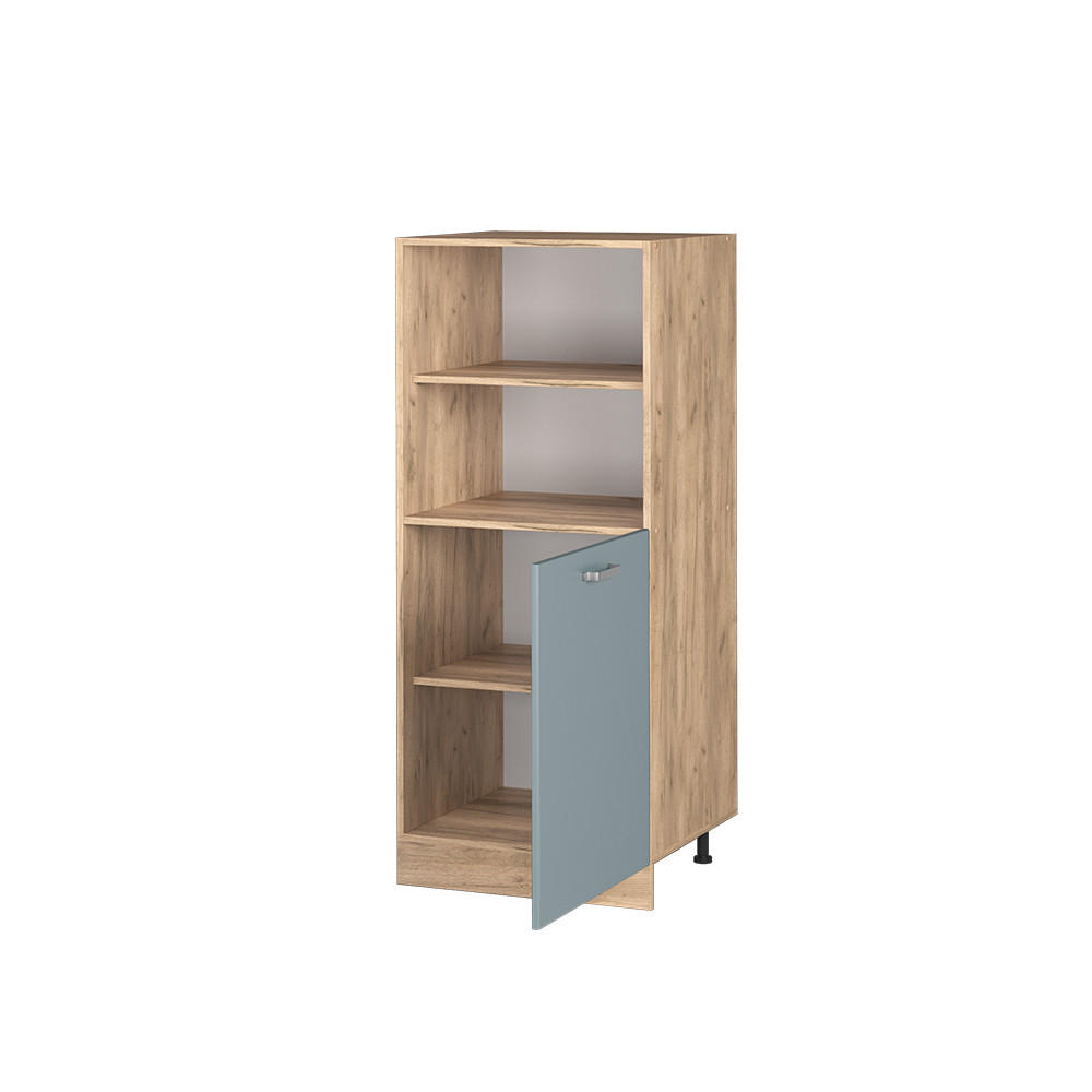 HERDUMBAUSCHRANK R-Line Blau-Grau 60 cm - Honigeiche/Eiche Wotan, Holzwerkstoff (60/143/57cm) - Vicco