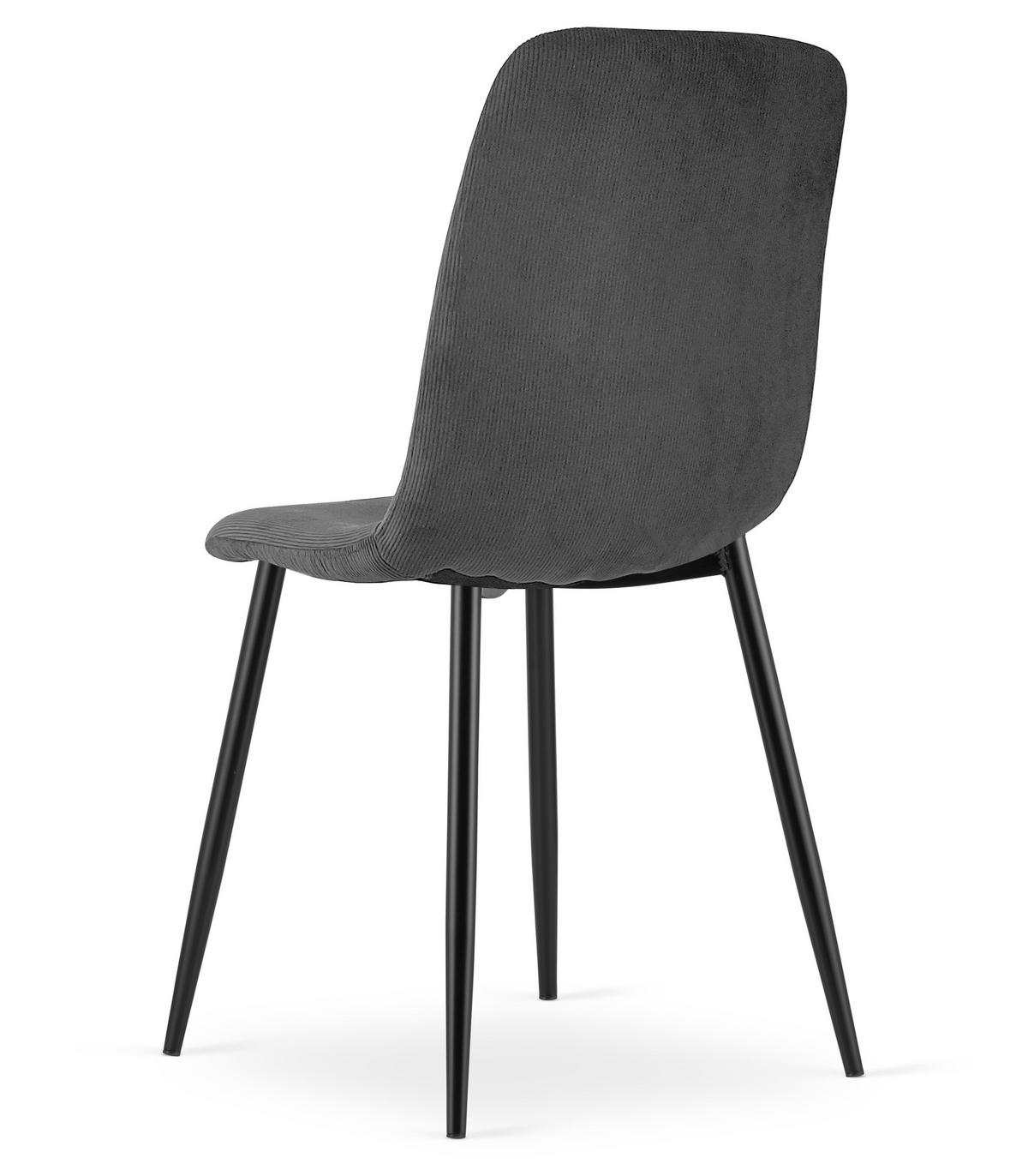 ESSZIMMERSTUHL RIFT grauer Sitz, schwarze Beine - Schwarz/Grau, Textil (46/87/55cm) - Valora