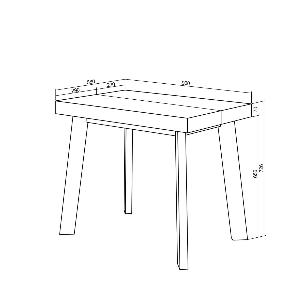 KONSOLENTISCH ausziehbar 58 bis 222cm, für 10 Gäste, eiche, 90/58/73cm - Eichefarben, Holzwerkstoff (90/222/73cm) - Skraut Home