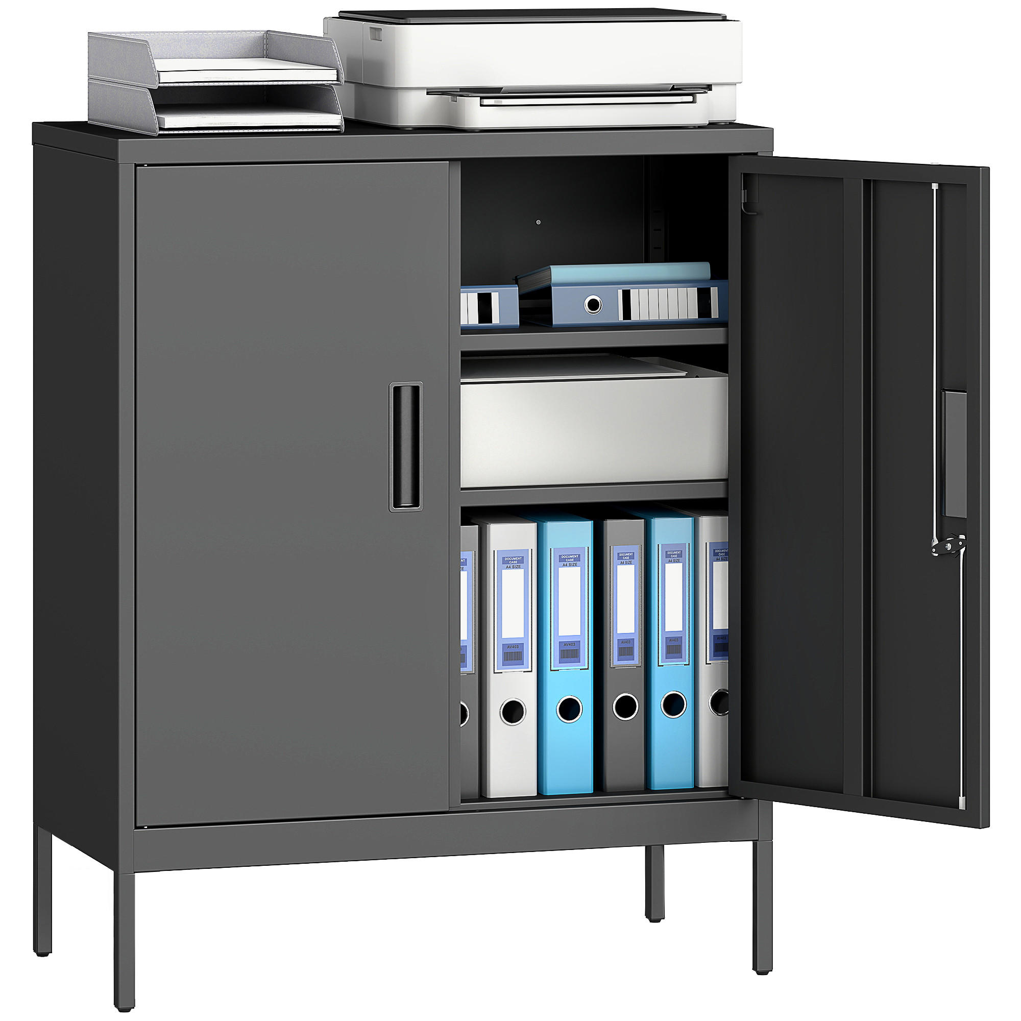 Pangivo Aktenschrank Schwarz 40x100x80 cm