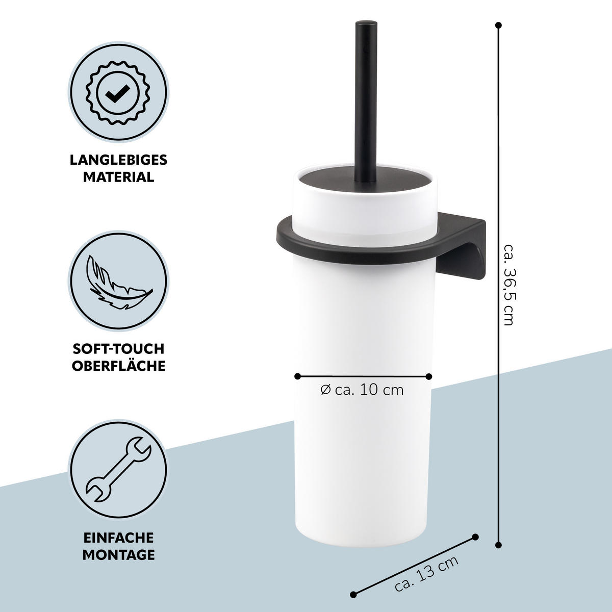 WC-GARNITUR SAVONA, weiß, Kunststoff - Weiß, Kunststoff (12/36.5/13cm) - bremermann