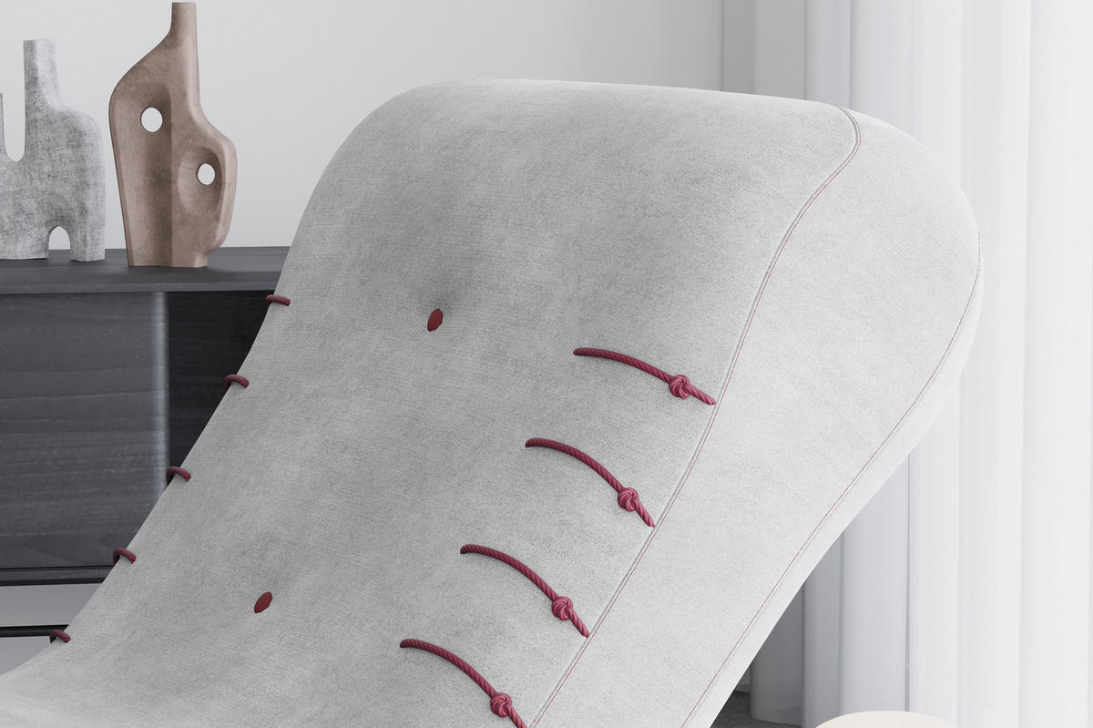 CHAISELONGUE SPLINE - Hellgrau, Holzwerkstoff (83/80/172cm) - Möblo