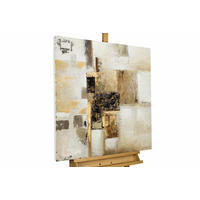 ÖLGEMÄLDE 80/80 cm - Beige/Goldfarben, Holz/Textil (1.68/80cm) - KUNSTLOFT