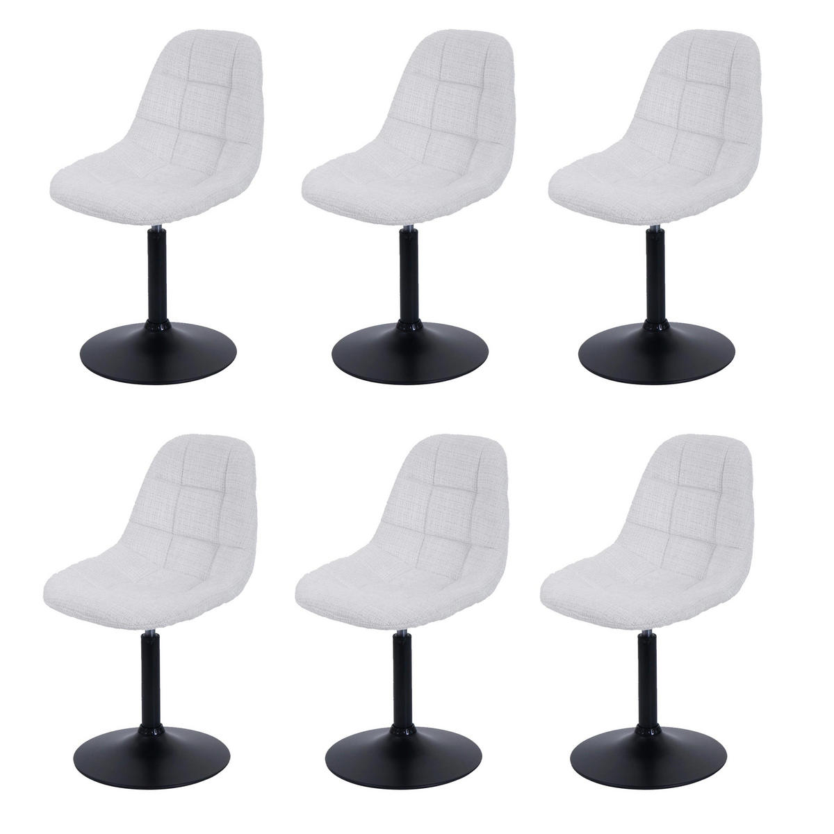 ESSZIMMERSTUHL Cremeweiß 6er-Set - Weiß, Textil (47/83/43cm) - MCW