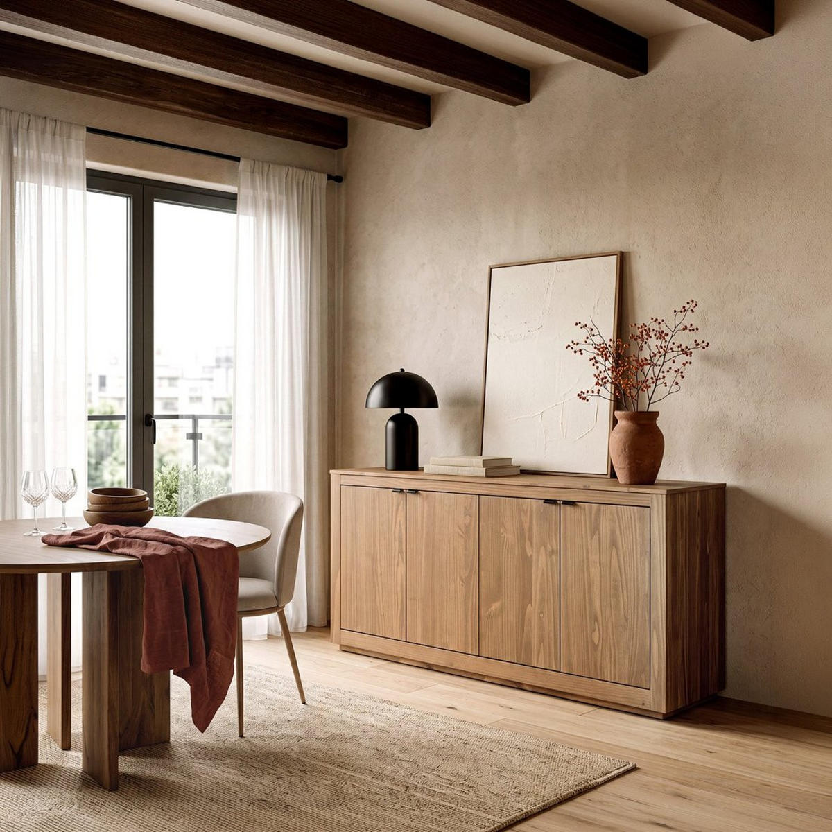ANRICHTE NIEDRIGE Sven Natürlich 170 cm x 78 cm - Naturfarben, Holz (170/78/39cm) - Klast Home