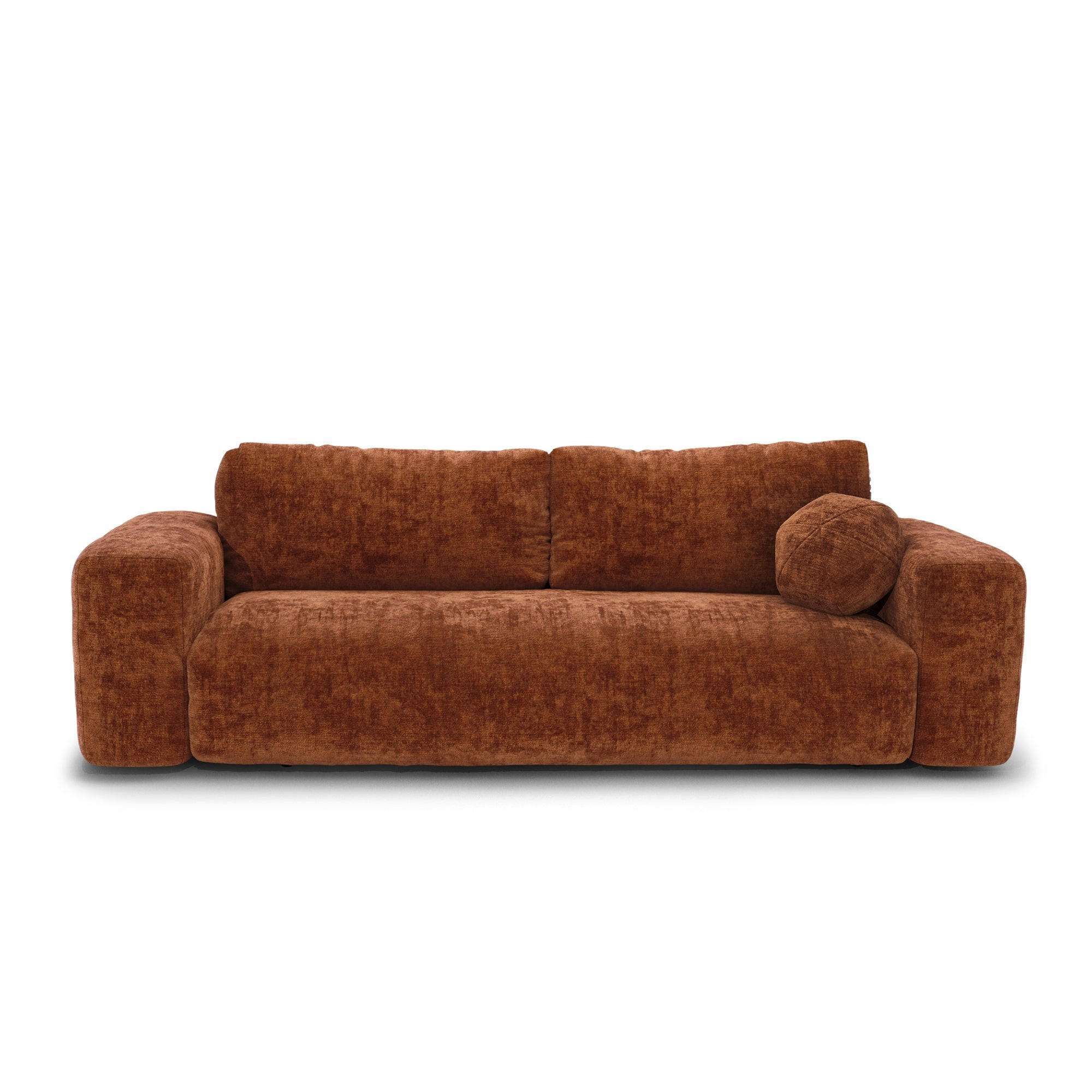 SCHLAFSOFA mit Stauraum LIOR Strukturierter Samt Terrakotta 260cm - Dunkelorange/Terracotta, Textil (260/83/100cm) - Premium Interiors