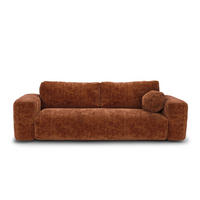 SCHLAFSOFA mit Stauraum LIOR Strukturierter Samt Terrakotta 260cm - Dunkelorange/Terracotta, Textil (260/83/100cm) - Premium Interiors