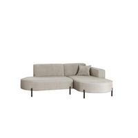 ECKSOFA L-Form Designer Modena Rein Stoff Noel Hellgrau Rechts - Hellgrau, Holz/Textil (236/165cm) - Kaiser Möbel