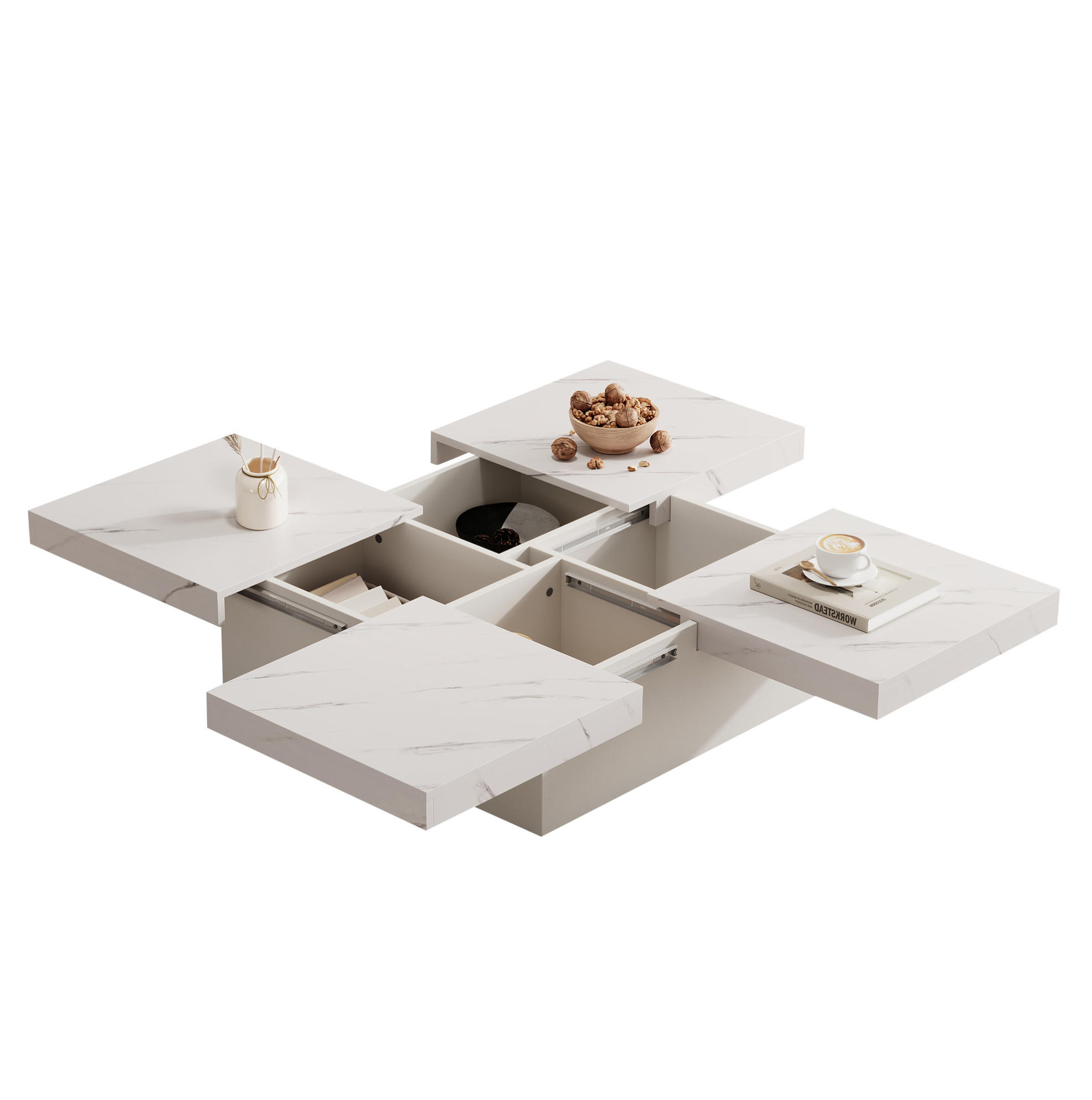 Ivmeu Couchtisch Weiß 90x25x90 cm