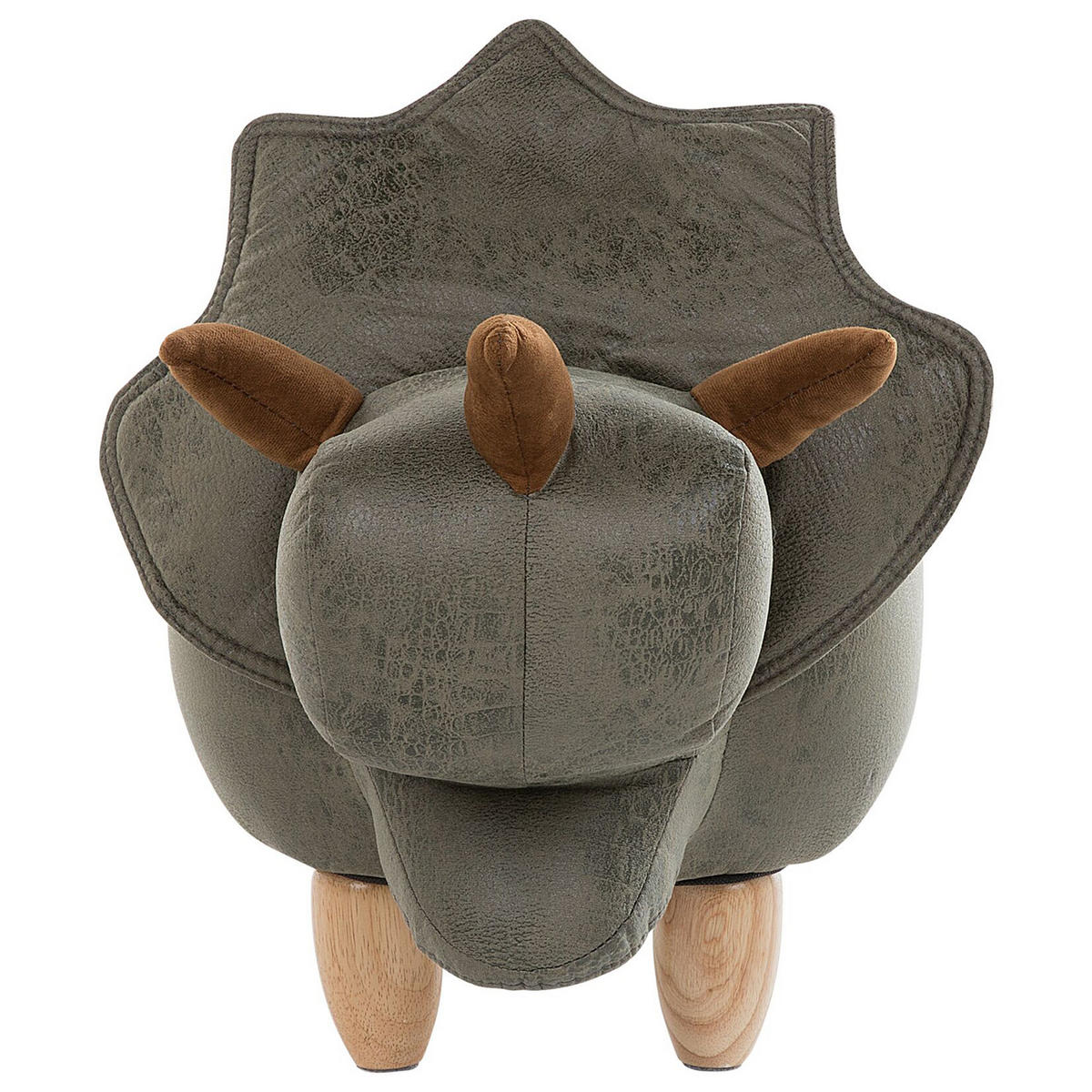 HOCKER Triceratops 42/92/56 cm - Grün, Kunststoff/Textil (92/56/42cm) - Beliani