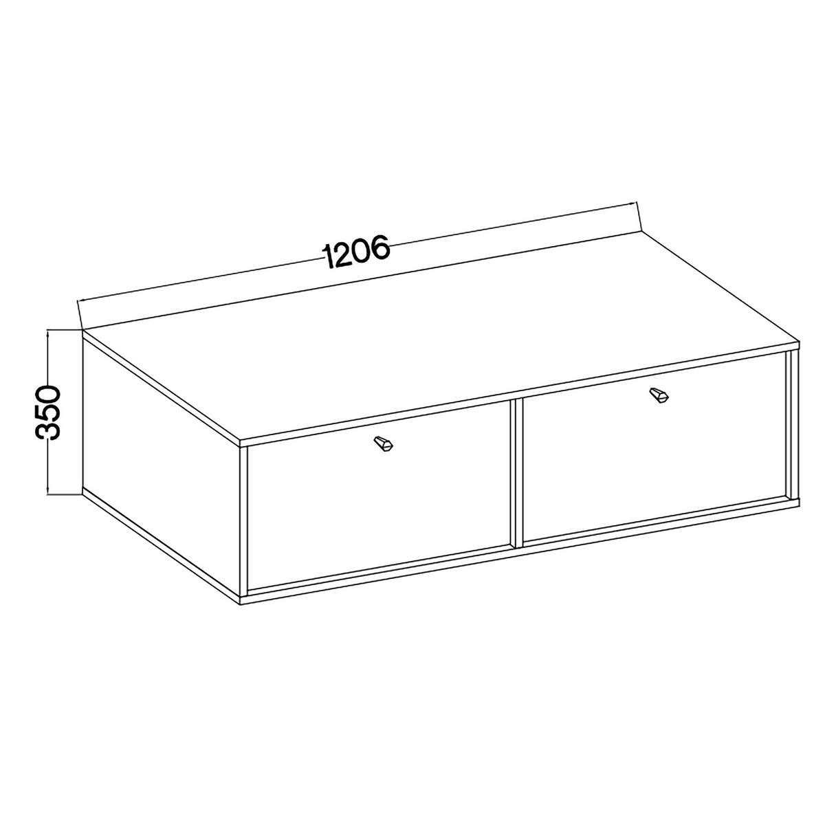 LOWBOARD TORINO 120,6x40,8x35 cm mit 2 Türen Graphitfarben - Graphitfarben, Holzwerkstoff (120.6/35/40.8cm) - MASSENO