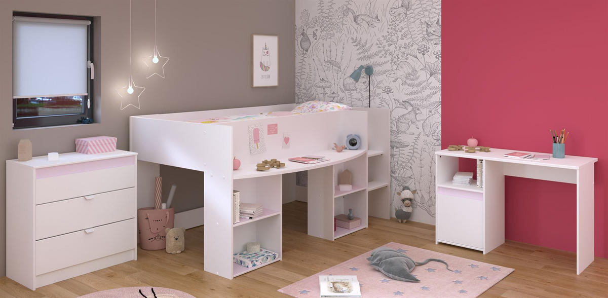 KINDERZIMMER-SET 3-tlg. Parisot Pirouette 15 Holzdekor Weiß - Weiß, Kunststoff (100/1/200cm) - 58aufmkessel