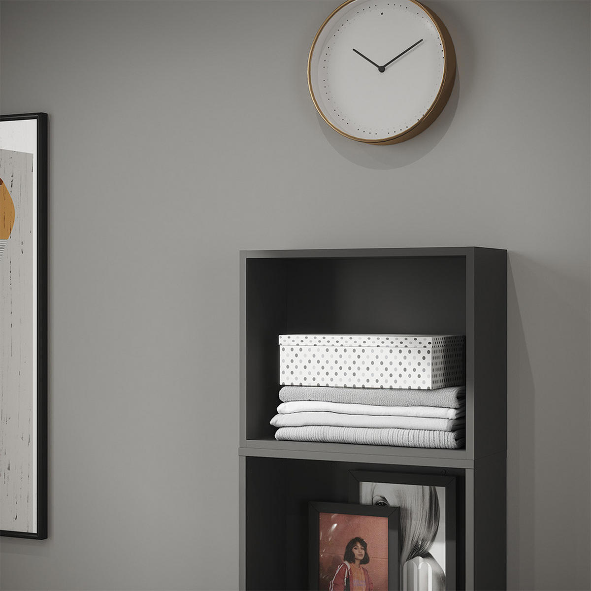 SEITENREGALAUFSATZ Elmo Anthrazit 50 x 40 cm - Anthrazit, Holzwerkstoff (50/40/20cm) - Vicco