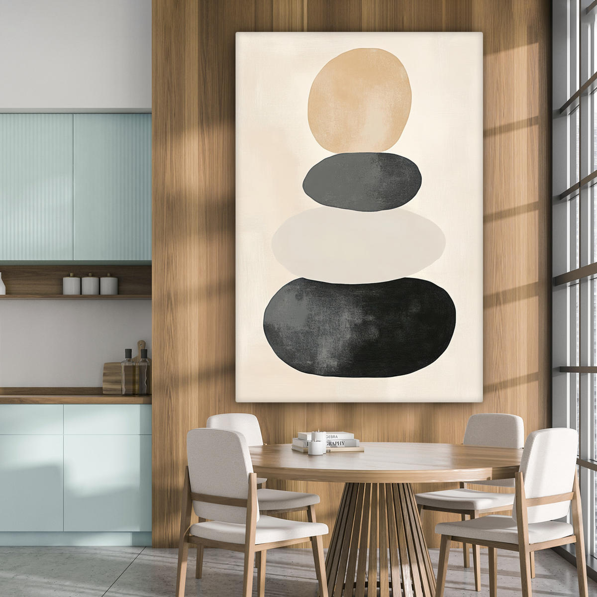 OBRAZ NA PLÁTNĚ Japandi - Wabi sabi - Béžová 90x140 cm - šedohnědá, textil (90/140cm) - MuchoWow