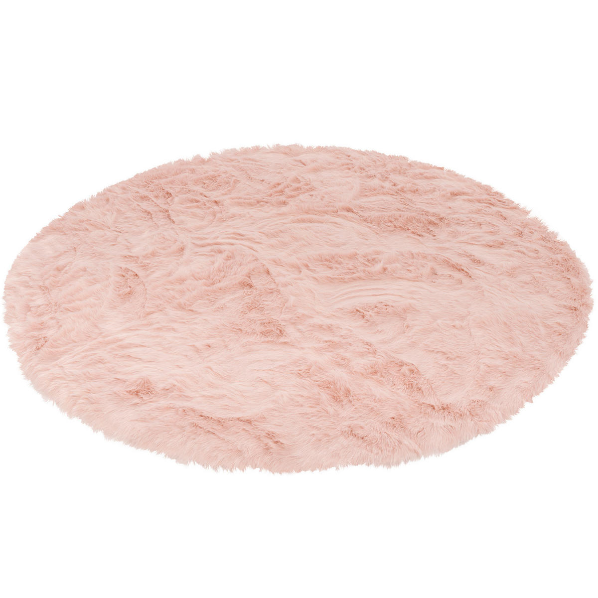 LUXUS SUPER SOFT FELLTEPPICH ASPEN RUND MELIERT - Rosa, Textil (120/120cm) - Pergamon