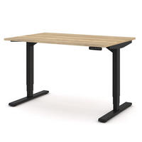 SCHREIBTISCH Elektrisch höhenverstellbarer Schreibtisch Y-Line Eiche Natura Schwarz 120/80/62-127cm - Schwarz/Eiche Artisan, Holzwerkstoff/Metall (80/120/127cm) - ASSMANN