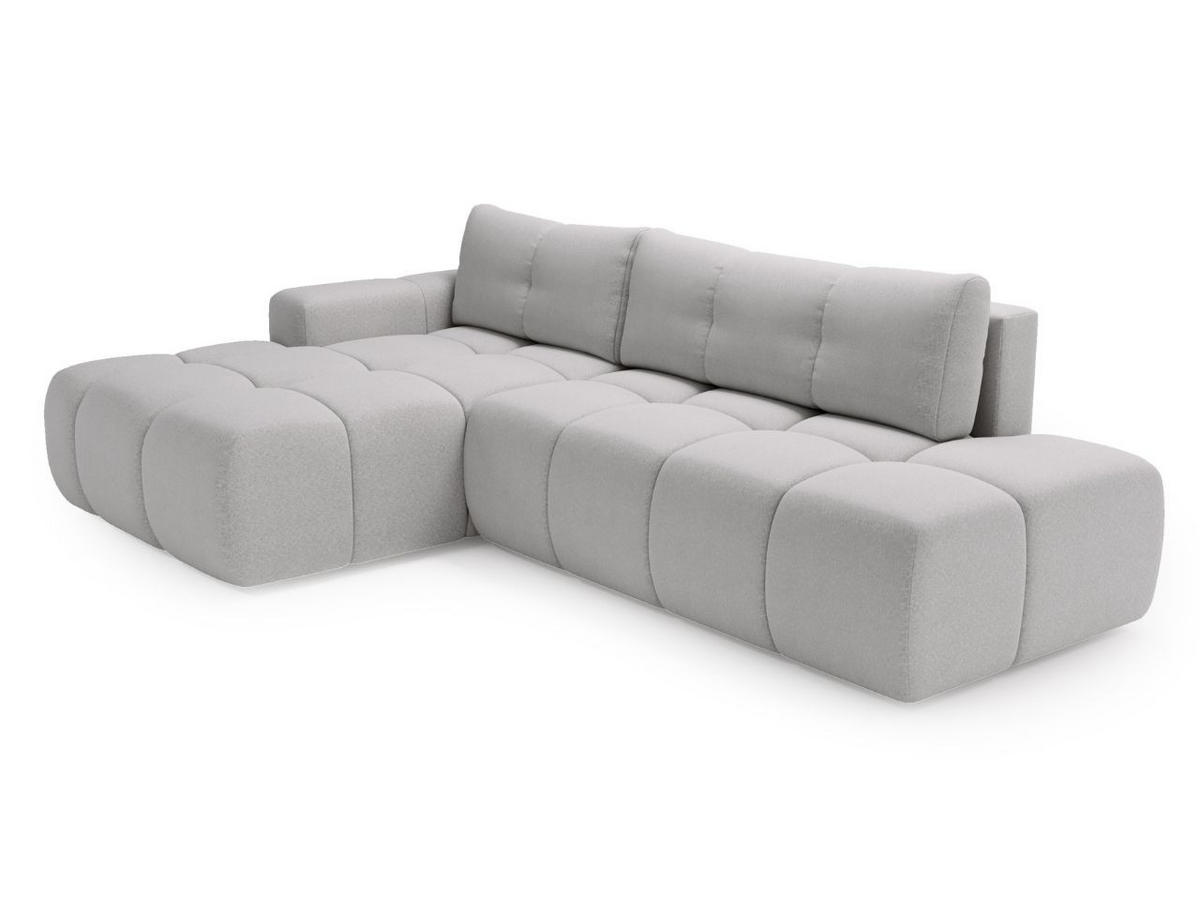 ECKSOFA Montero Bouclé-Stoff Grau Rechts - Grau, Holz/Textil (280/177cm) - Graingold