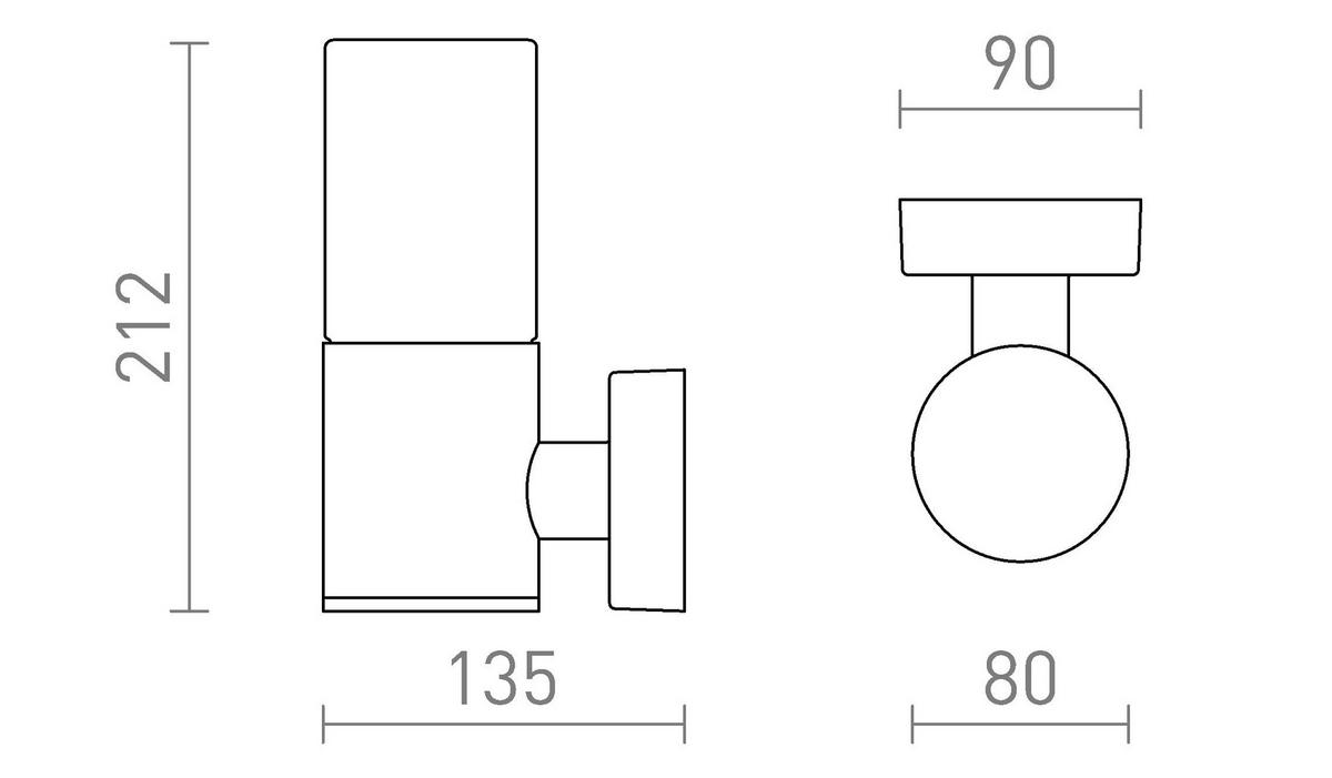 AUSSENLEUCHTE QUINN Schwarz Bernsteinfarbenes Glas 11 W IP54 - Schwarz, Glas (135/8/21cm) - Rendl
